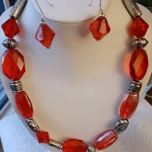 One of a kind Handmade Necklace and earrings